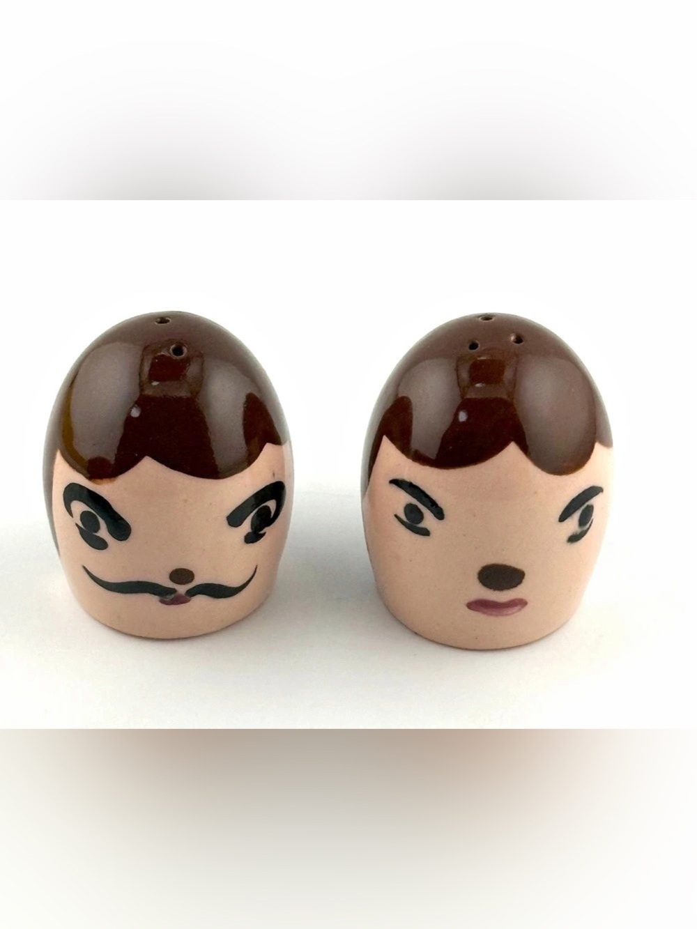 Vintage Mid-Century Napco "Egg Head" Salt & Pepper Shakers - Japan S918